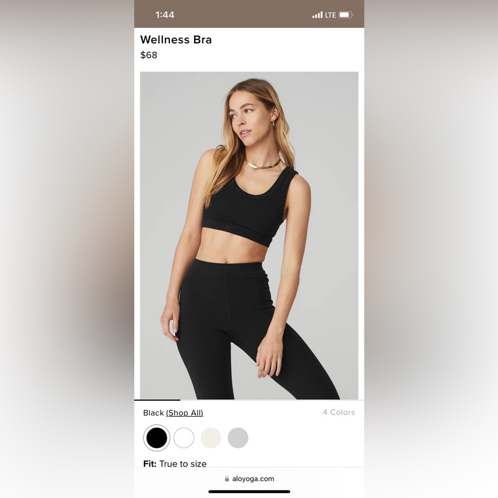 Alo black wellness bra
